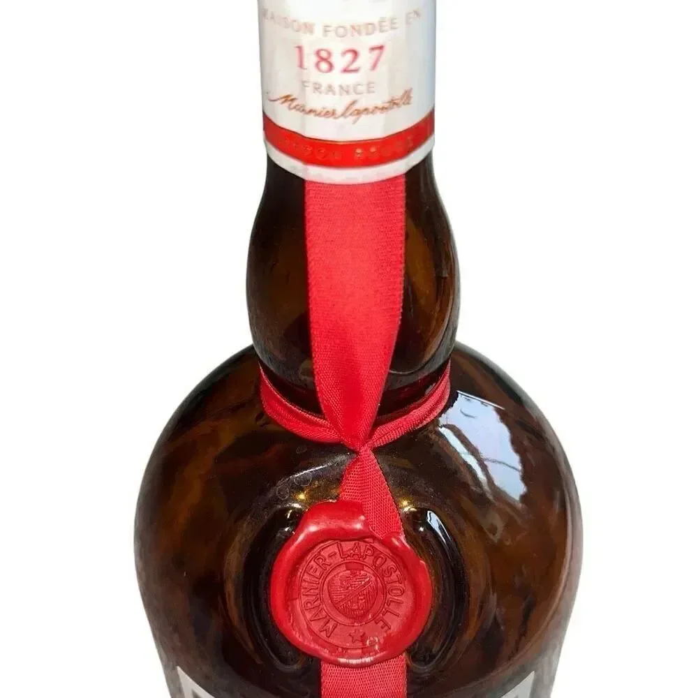 Vintage Grand Marnier Liqueur Amber 750ml Empty Bottle Collectible Size 8 3/4